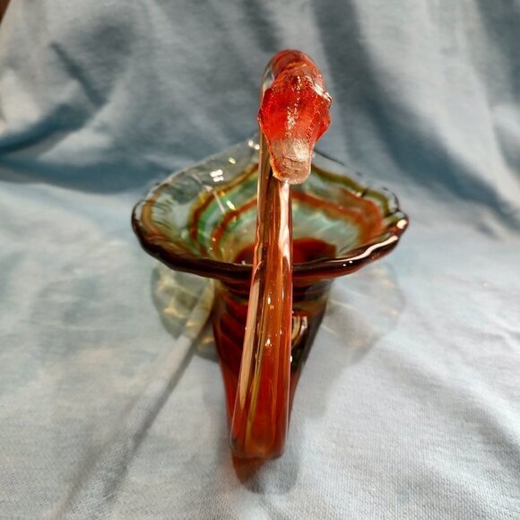 ART GLASS SWAN VASE - HAND-MADE - Picture 4 of 6